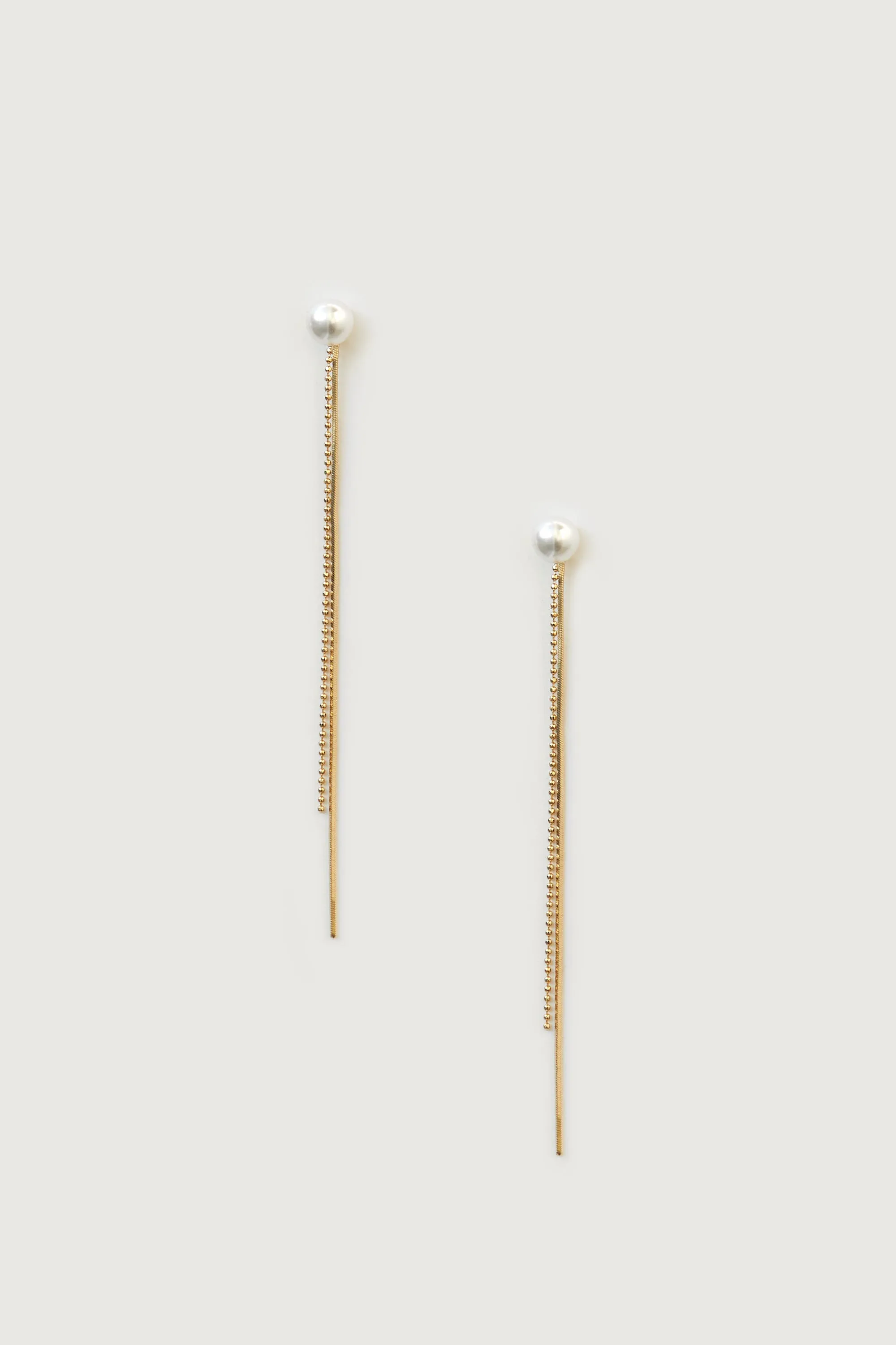 PEARL STUD WITH MIXED CHAINS