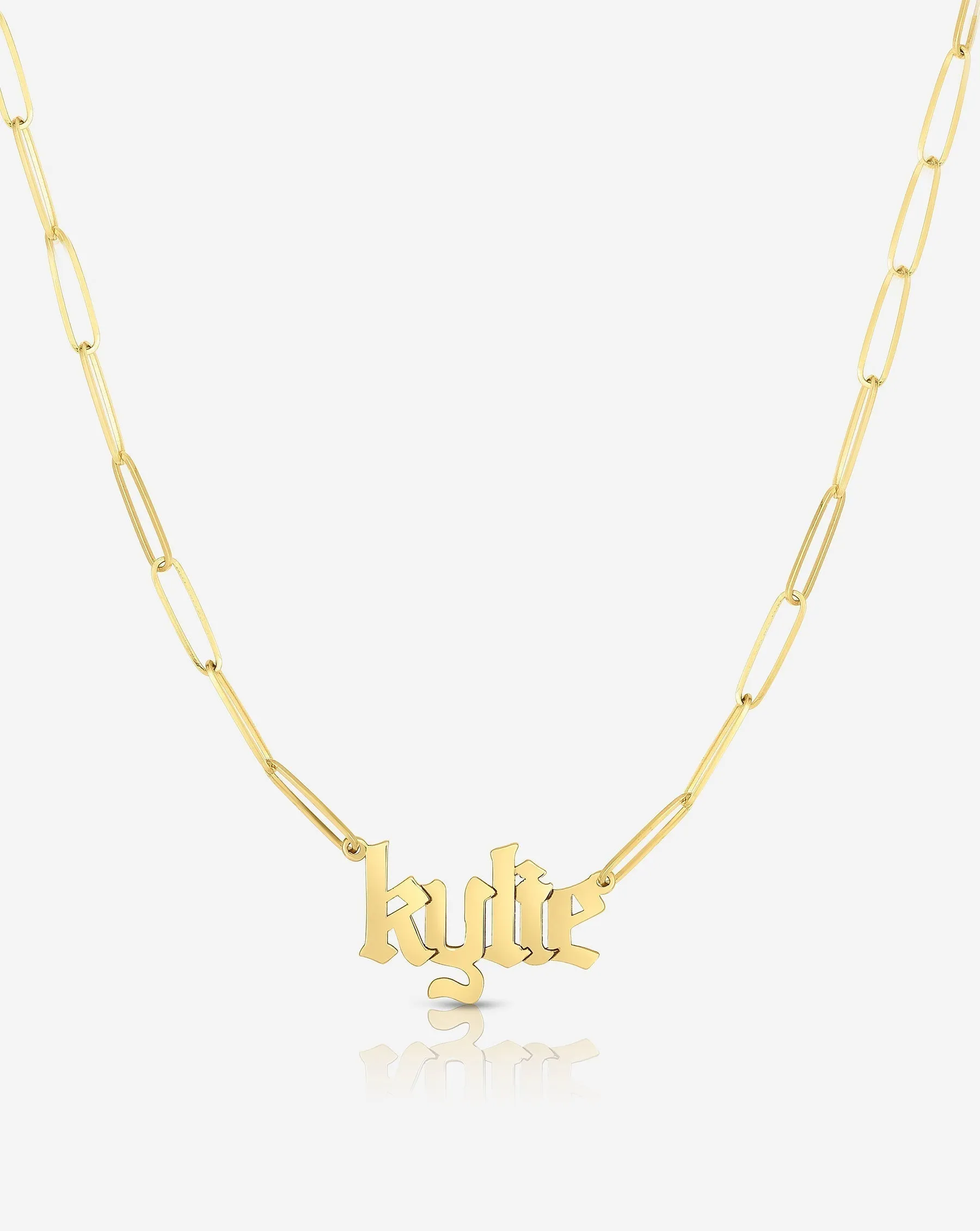 Personalized Gothic Name   Link Chain Necklace