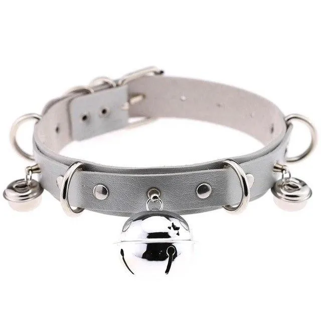 Pleather Cat Bell Collar