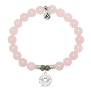 Prayers Collection: Rose Quartz Gemstone Bracelet with Prayers of Love Sterling Silver Charm