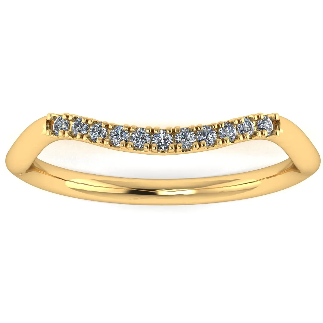 "Olivia" Micro Set Subtle Wave Shaped 0.20ct Diamond Eternity Ring ET52