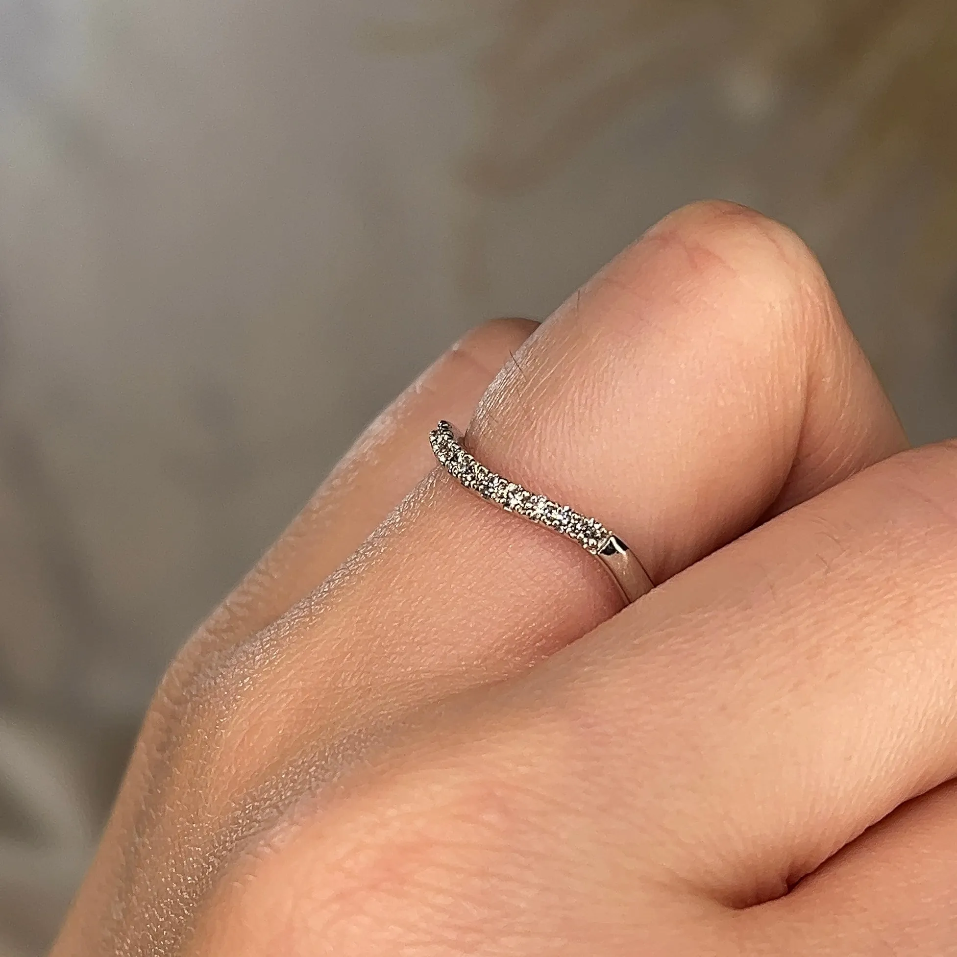 "Olivia" Micro Set Subtle Wave Shaped 0.20ct Diamond Eternity Ring ET52