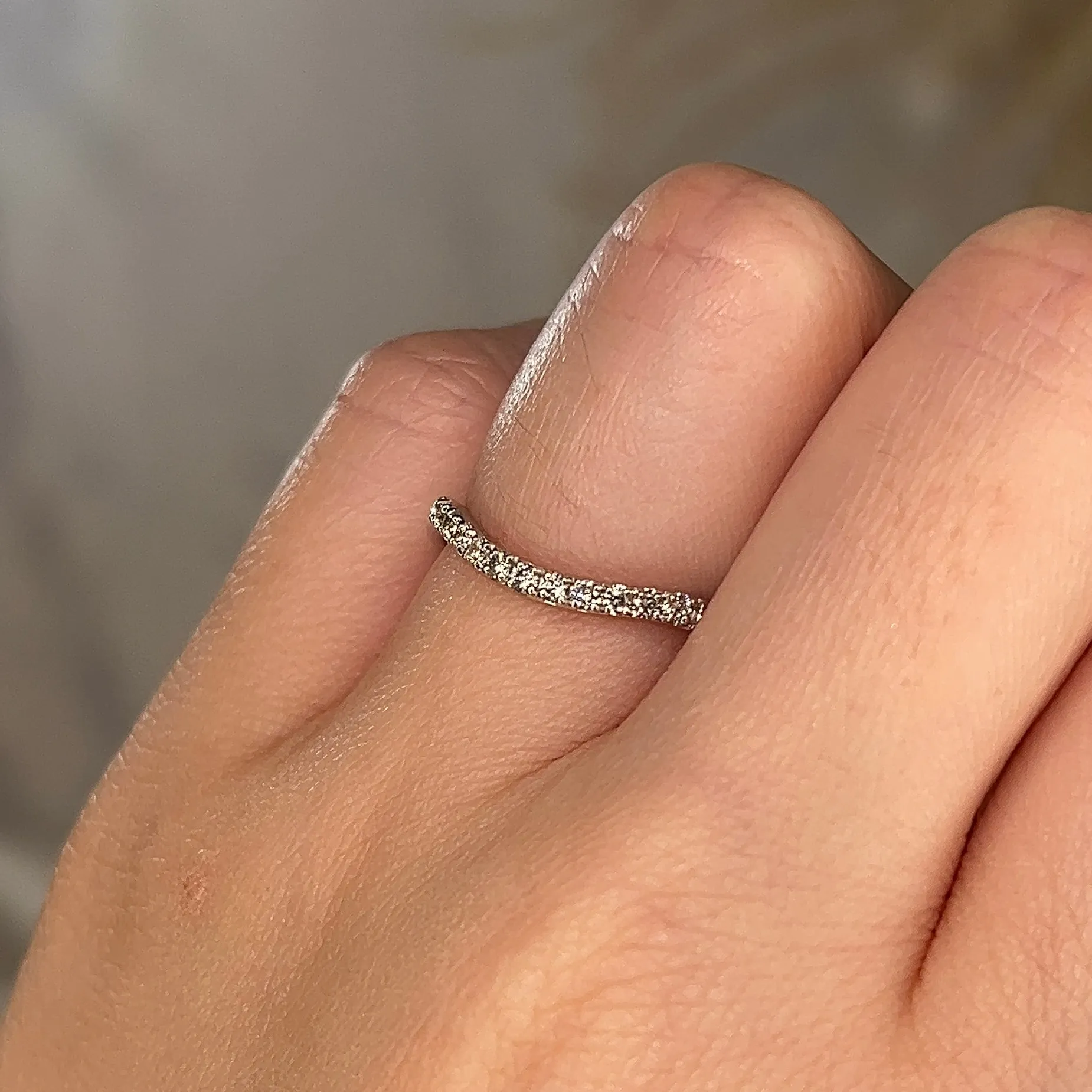 "Olivia" Micro Set Subtle Wave Shaped 0.20ct Diamond Eternity Ring ET52