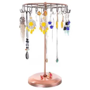 Rotating Bronze-Tone Necklace Holder Bracelet Stand