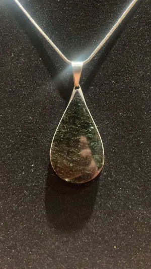 Seraphinite Teardrop Crystal Pendant (XL)