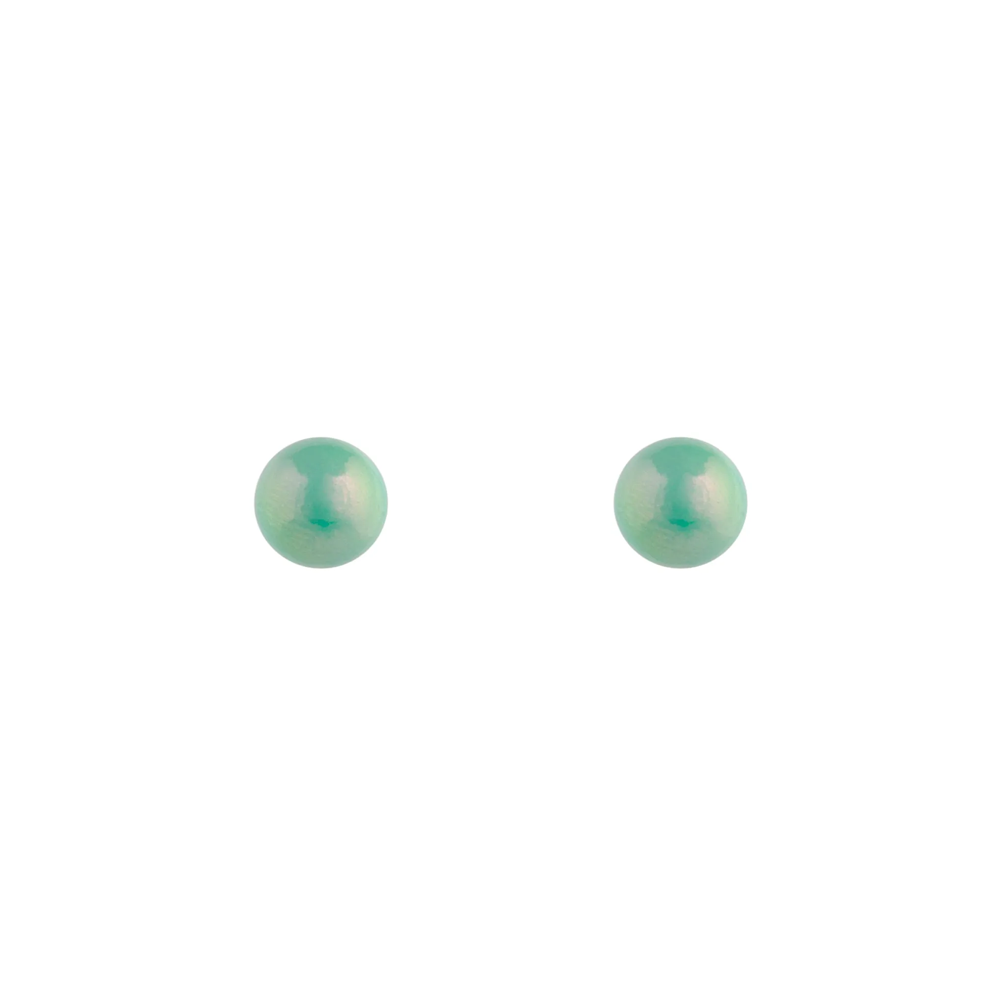 Shiny Green Ball Stud Earrings