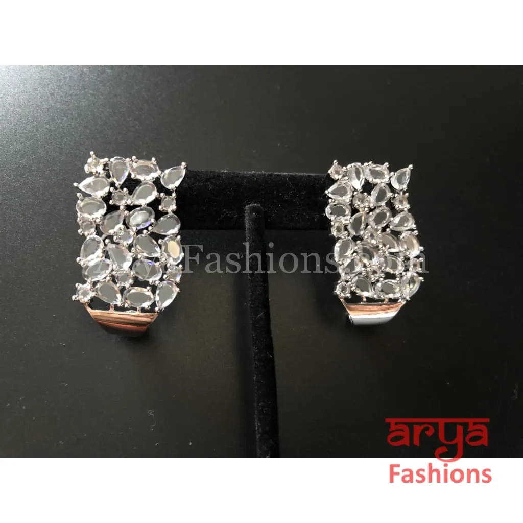 Silver CZ Designer Studs