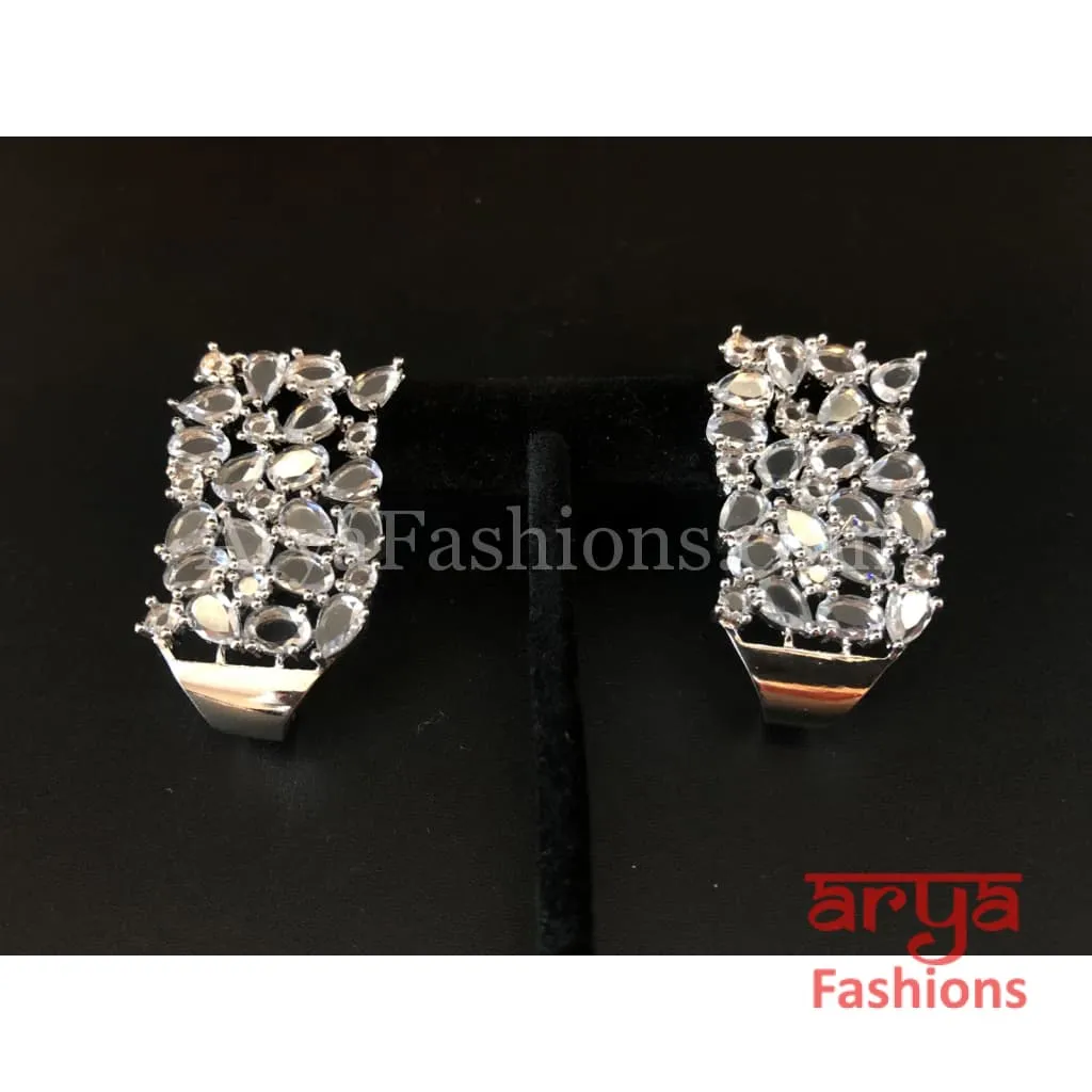 Silver CZ Designer Studs