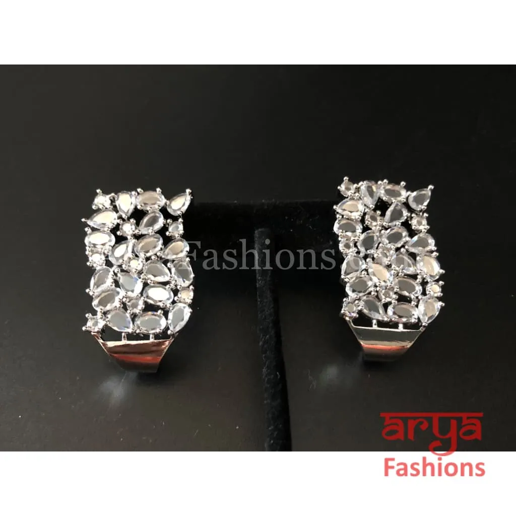 Silver CZ Designer Studs