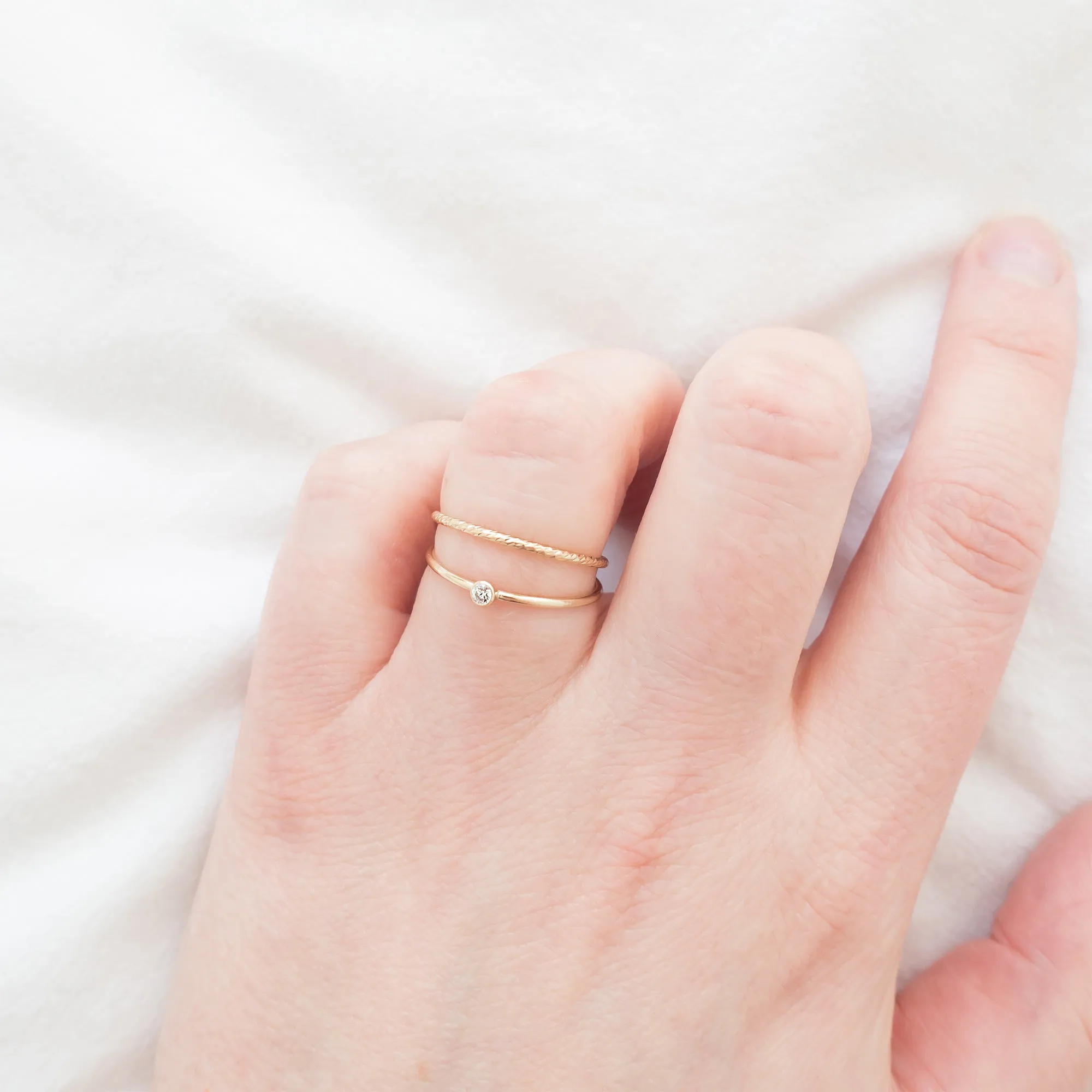 Silver Hammered Stacking Ring