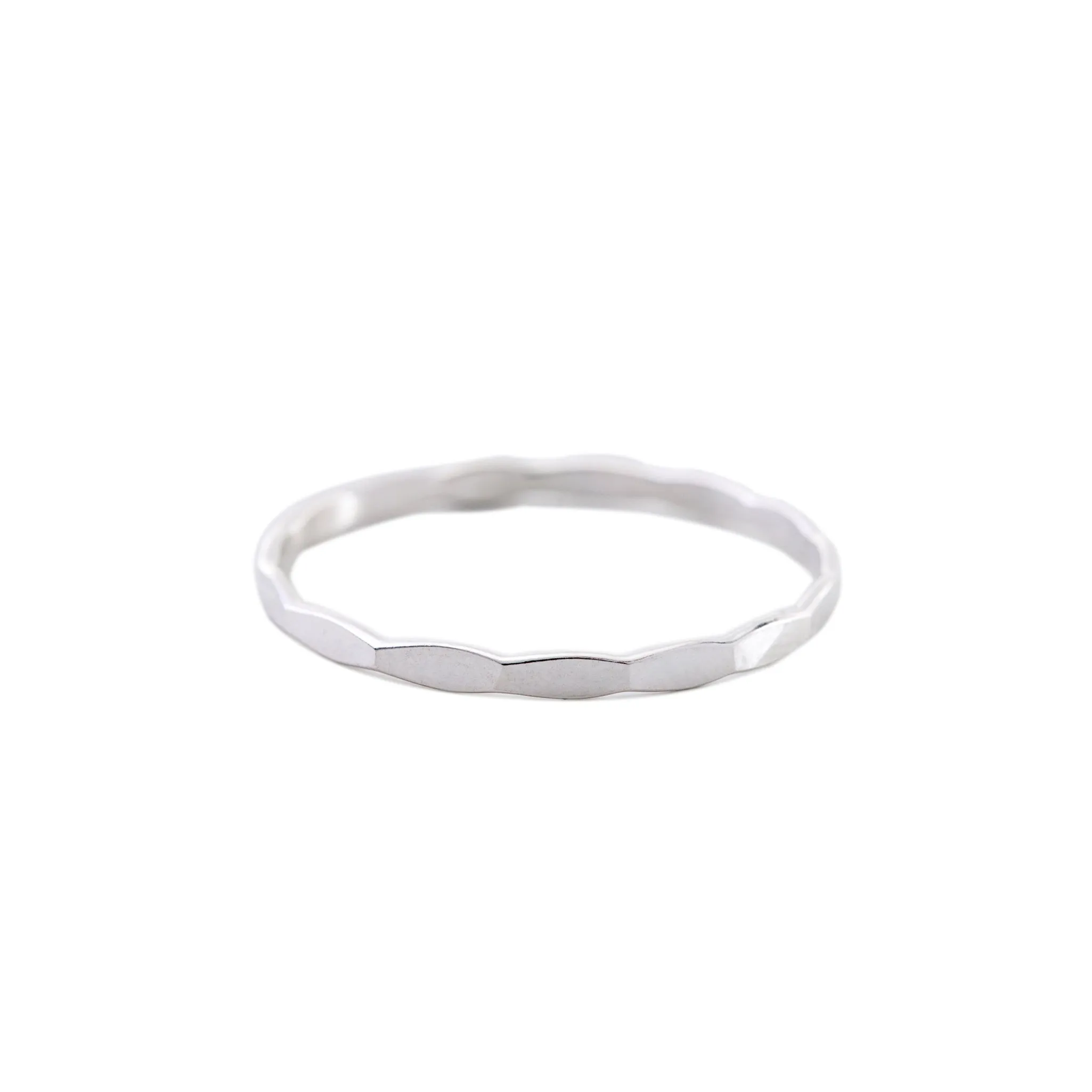 Silver Hammered Stacking Ring