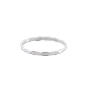 Silver Hammered Stacking Ring