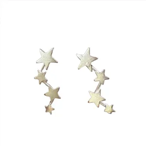 Silver Starburst Crawler Ear Stud - Elegant and Trendy Ear Accessory