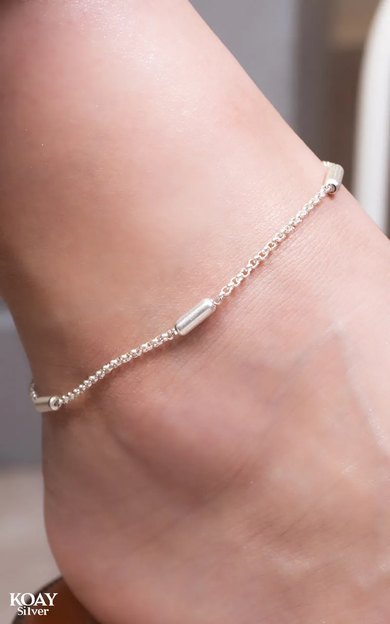 Silver TS Anklet