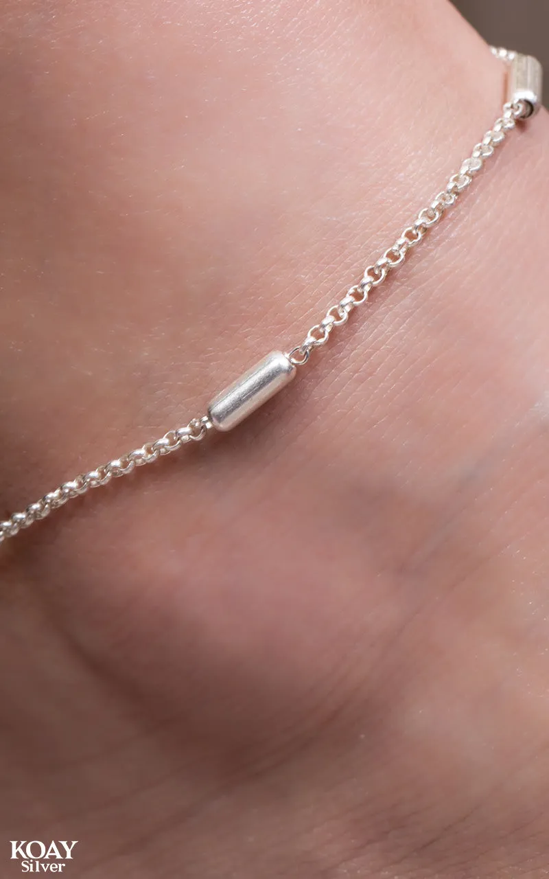 Silver TS Anklet