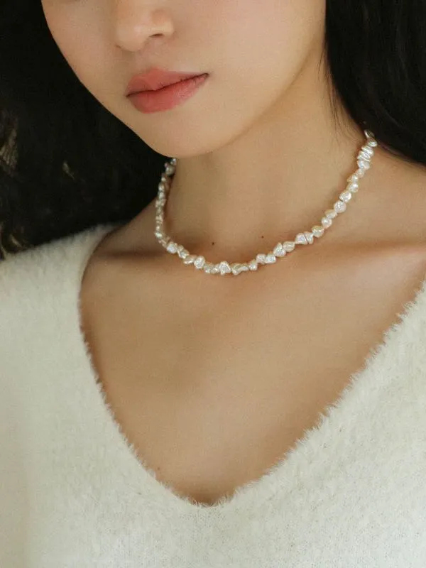 Simple Special-shaped Baroque Pearl Necklace