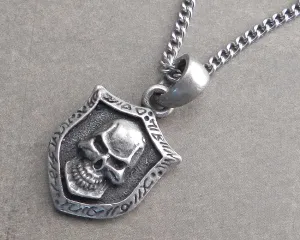 Skull Shield Pendant on Chain