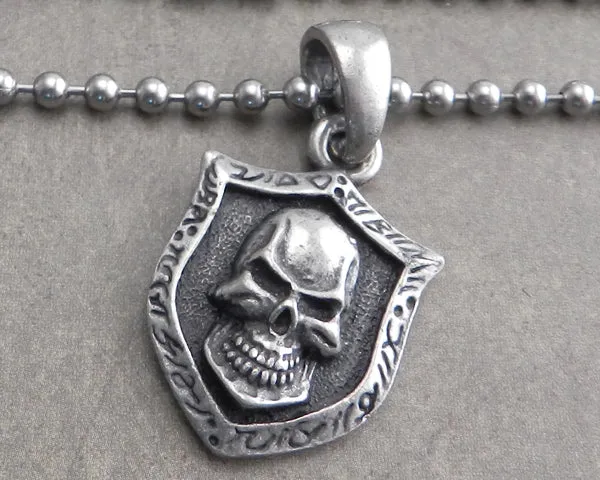 Skull Shield Pendant on Chain