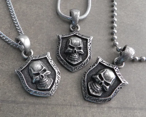 Skull Shield Pendant on Chain