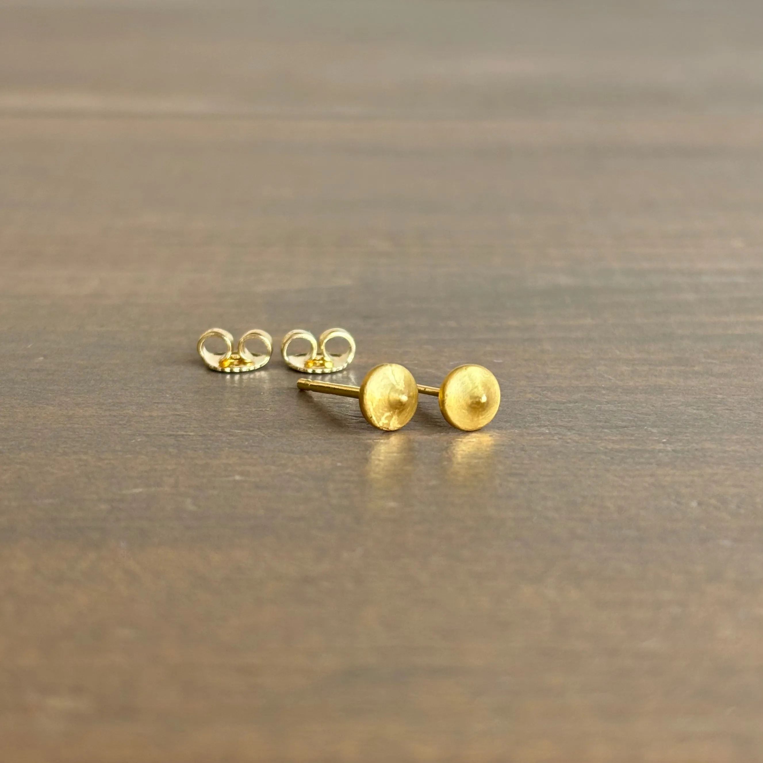 Small Gold Pod Stud Earrings