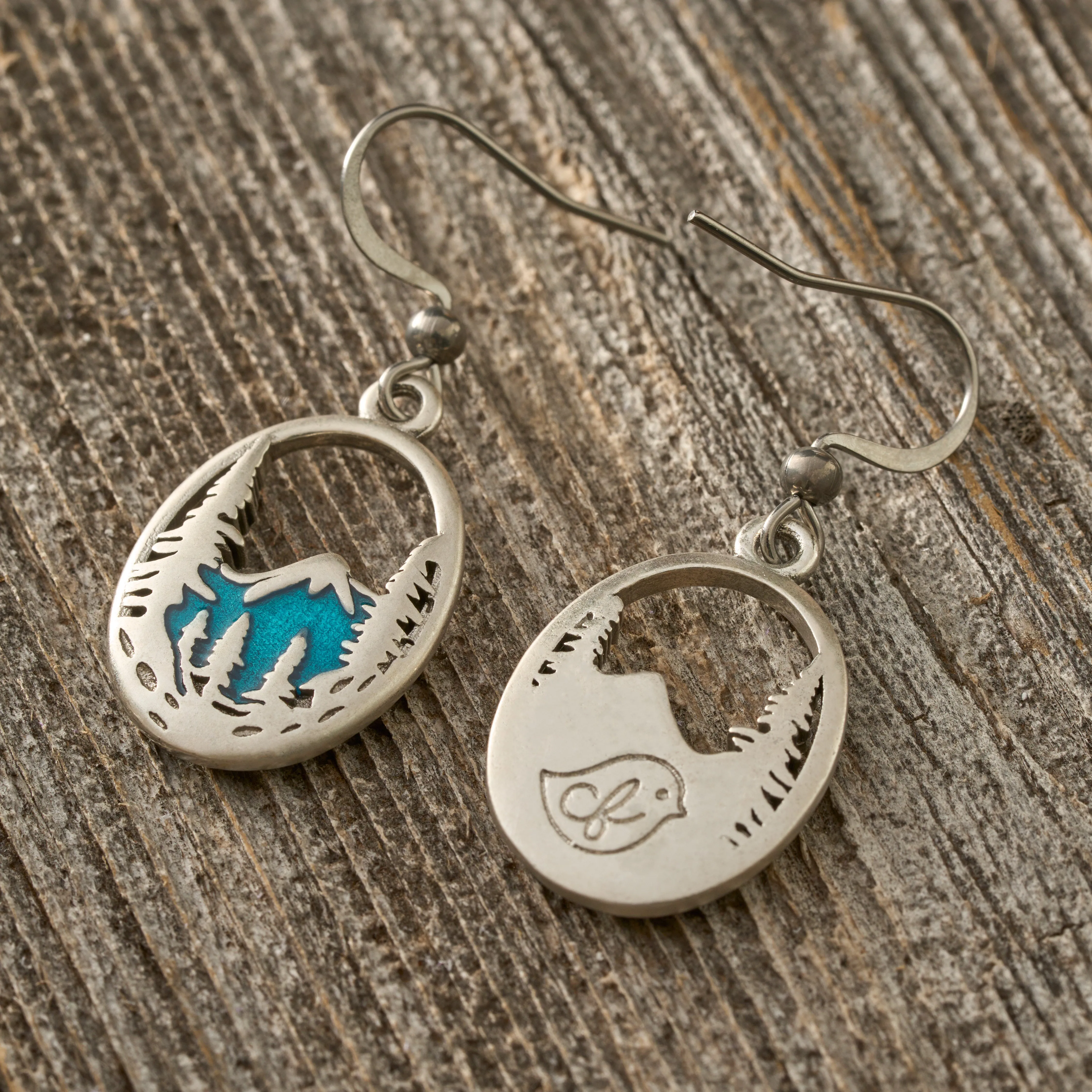 Snowy Forest Mountain Earrings