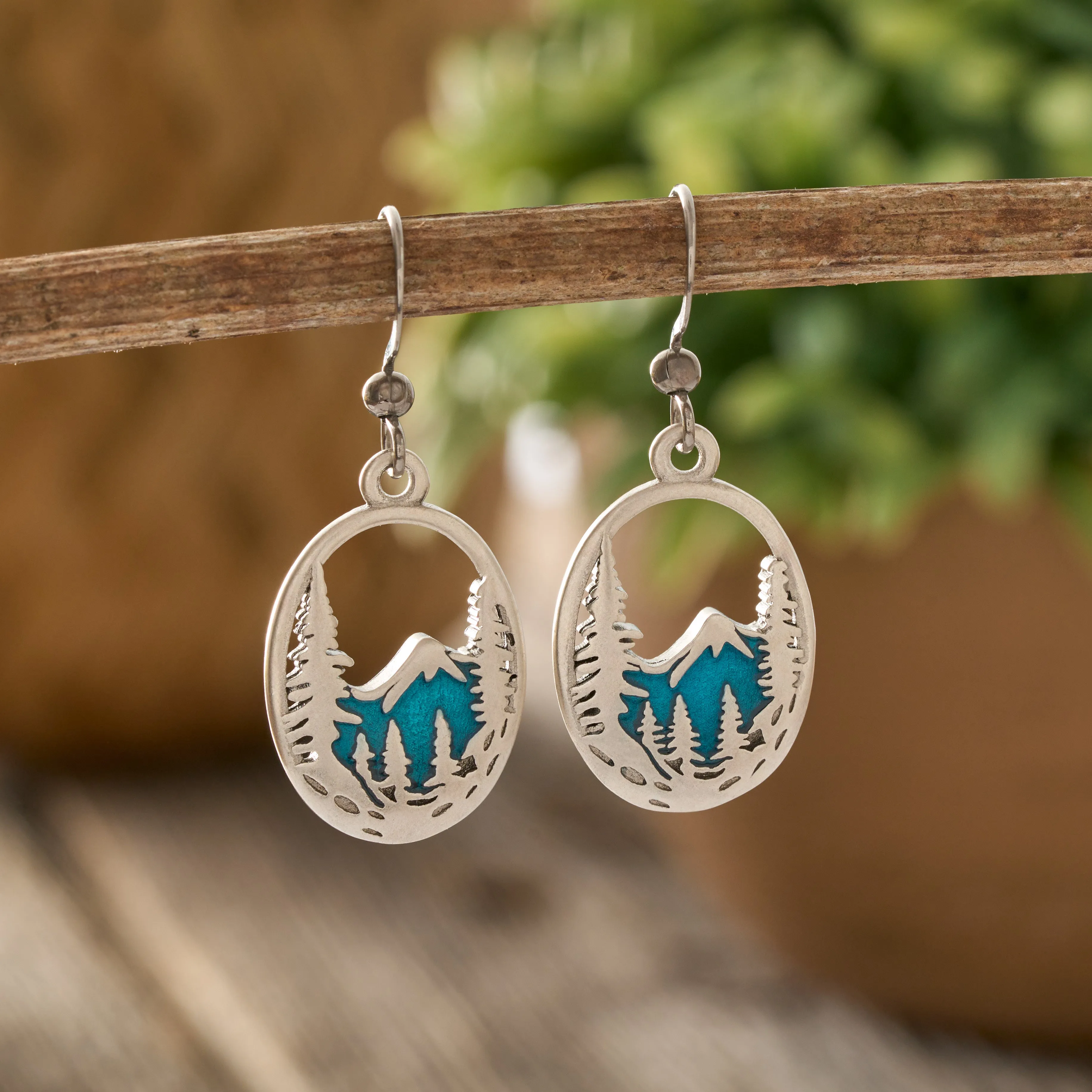 Snowy Forest Mountain Earrings