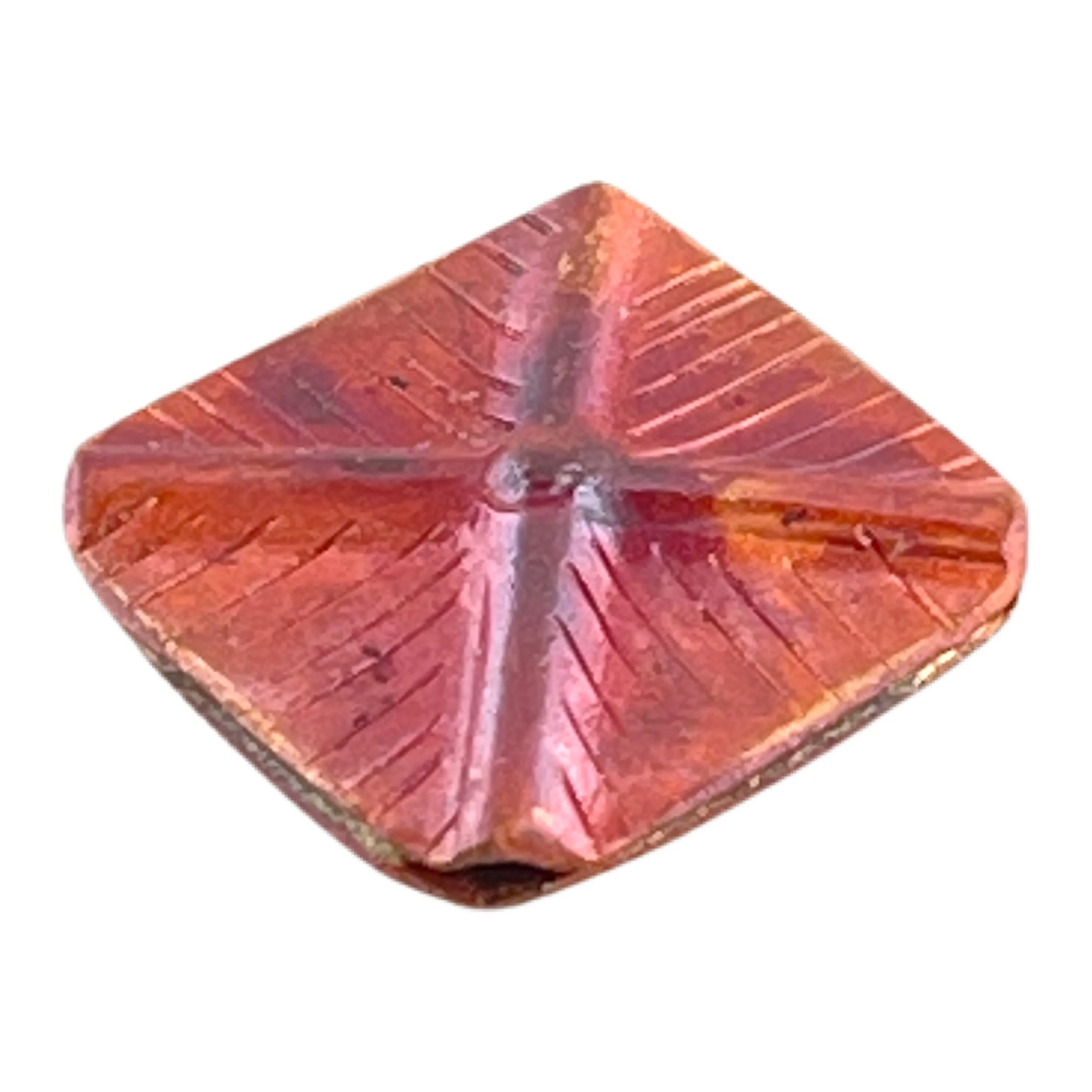 Square Copper Bead w/ Two Canals