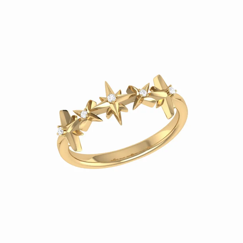 Starry Lane Diamond Ring in 14K Yellow Gold Vermeil on Sterling Silver