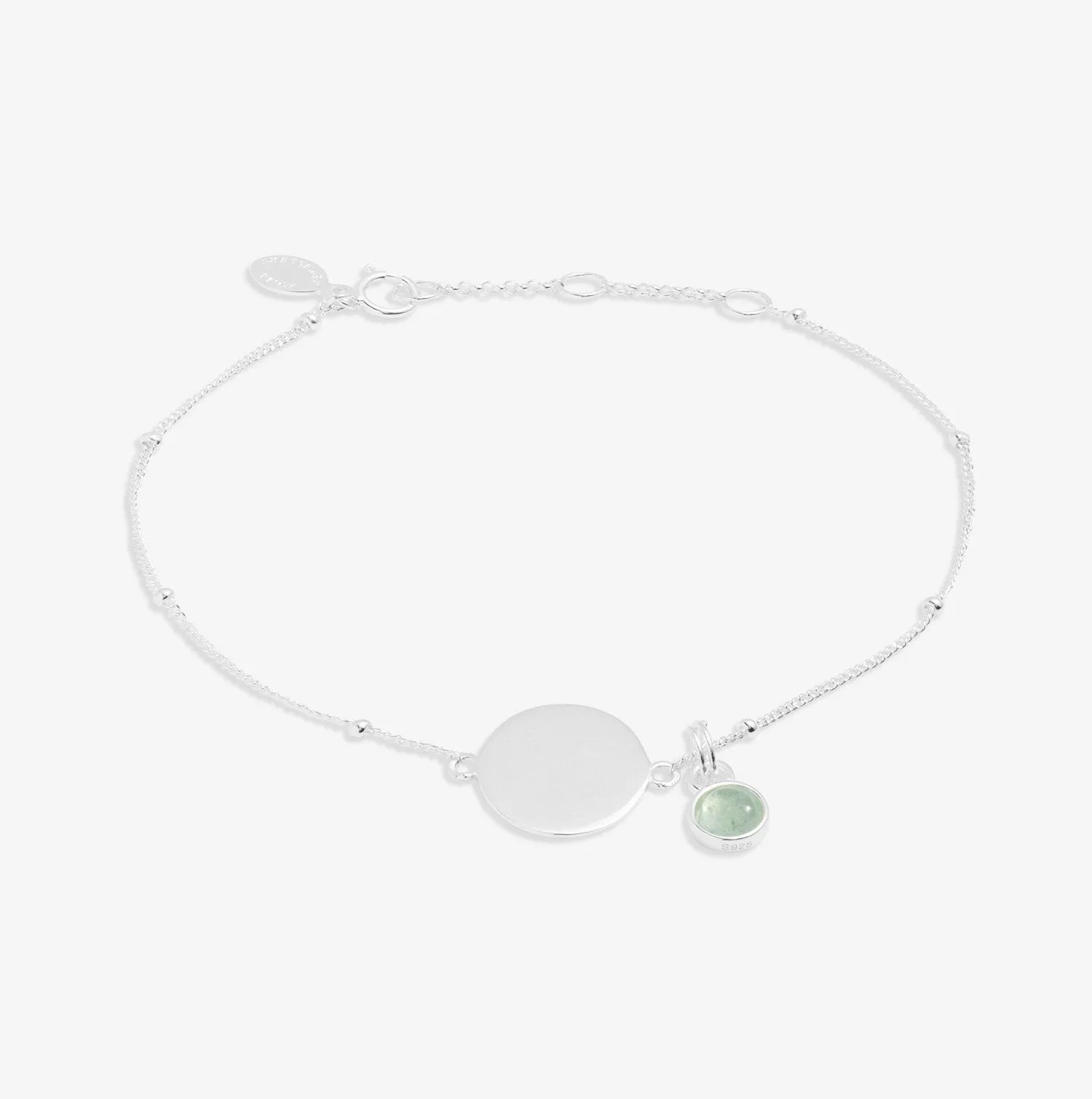 Sterling Silver Birthstone A Little August Bracelet JJS0089