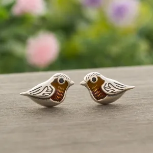 Sterling Silver Little Robin Studs