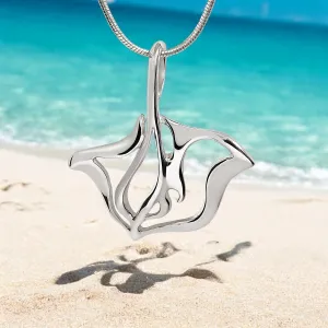 Stingray Necklace Sterling Silver- Manta Ray Necklace for Women, Stingray Jewelry, Scuba Diving Jewelry, Ocean Fine Jewelry