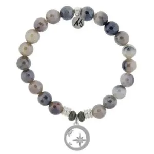 Storm Agate Stone Bracelet with What is Meant to Be Sterling Silver Charm