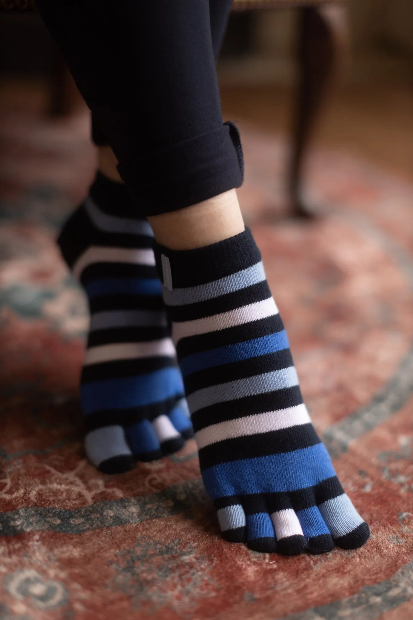 Striped Anklet Toe Socks