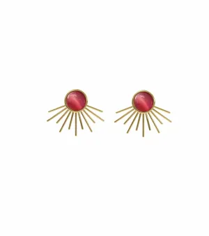 Summit Studs Front Back Pink Gold