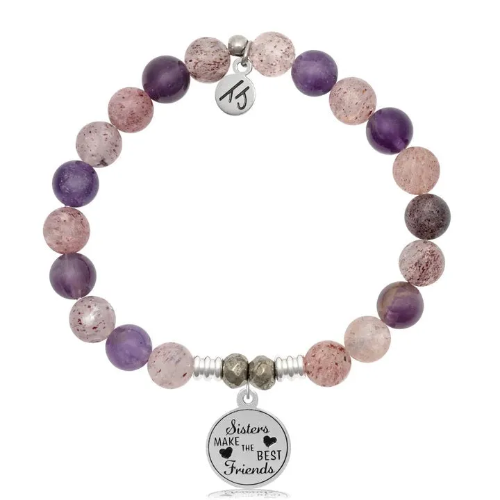 Super 7 Stone Bracelet with Sisters Love Sterling Silver Charm