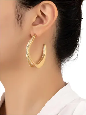 TEEK - Golden Twisted Hoop Earrings