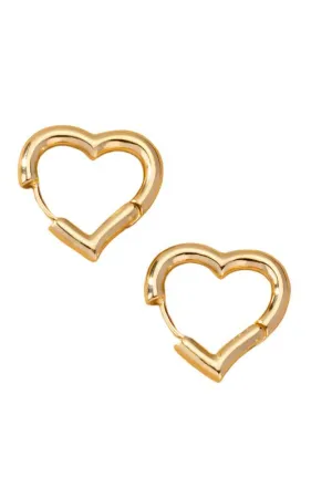 TEEK - Heart Hinged Hugging Hoop Earrings