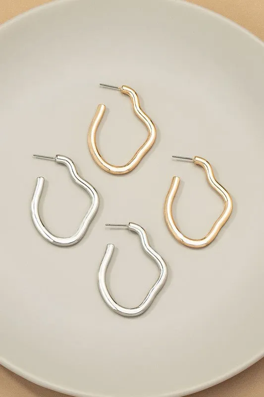 TEEK - Irregular Shape Hoop Earrings