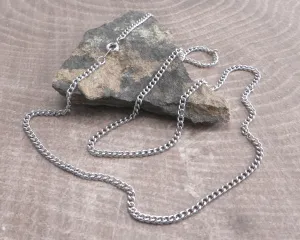 Thin Curb Stainless Steel Necklace 24"