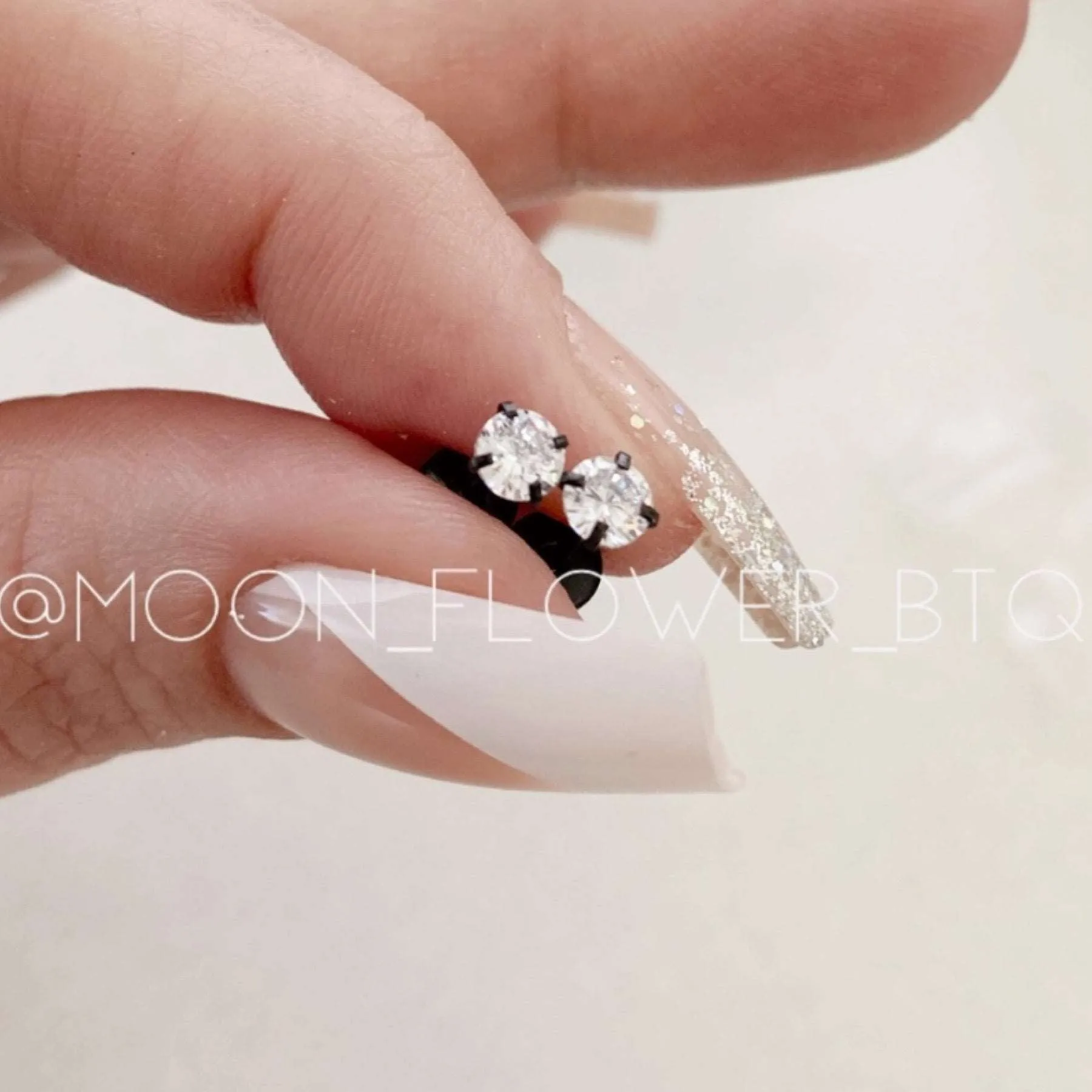 Tiny Black CZ Earrings