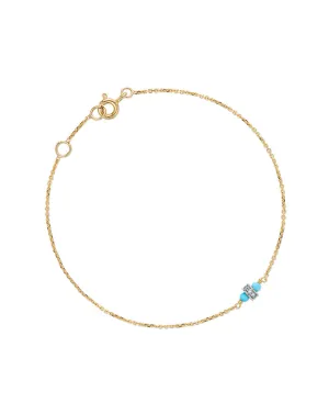 Turquoise & Diamond Rondelle Bracelet