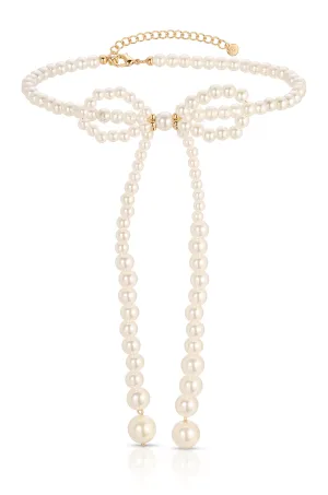 Venus Pearl Bow Necklace