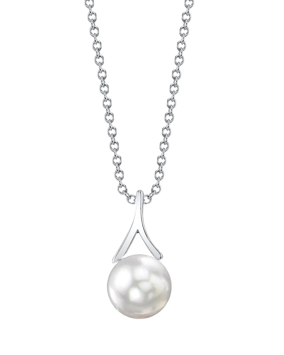 White South Sea Pearl Wren Solitaire Pendant