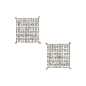 Women's Micro-Pavé Square Diamond Stud Earrings 0.49ct 14K Yellow Gold