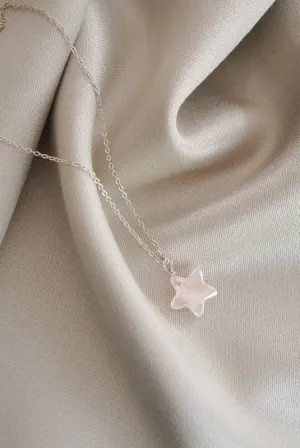 Xander Kostroma -Rose Quartz Star Necklace (42cm Extn) –925 Sterling Silver –Boosts Love, Balance & Healing for tranquillity and harmony