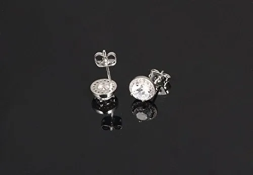 Yellow Chimes A5 High Grade Crystal White Sparkling Crystal Studs Earrings for Women & Girls